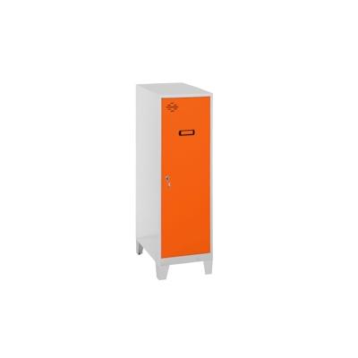 PROREGAL Schließfachschrank AMEGO | HxBxT 101,5x40x50cm | 1x Fachboden | Mit Standfüße | Orange-Grau | Spind Schließfach Garderobe Image