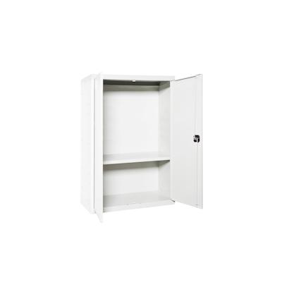 PROREGAL Stahlschrank AMEGO | HxBxT 90x80x40cm | 1x Fachboden | Weiß-Weiß | Metallschrank Flügeltürenschrank Image