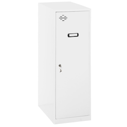 PROREGAL Schließfachwürfel AMEGO | HxBxT 91,5x30x50cm | Ohne Standfüße | Weiß-Weiß | Spind Schließfach Garderobe Image