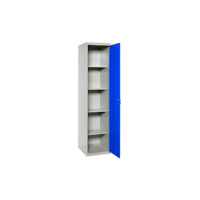 PROREGAL Putzmittelschrank AMEGO | HxBxT 180x40x40cm | 4x Fachboden | Blau-Grau | Metallschrank Haushaltsschrank Image