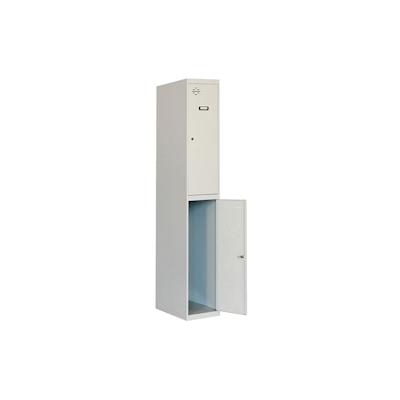 PROREGAL Spind AMEGO | HxBxT 180x40x50cm | 2 Abteile | Grundmodul | Grau-Grau | Schließfach Garderobe Image