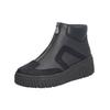 Keilstiefelette RIEKER "Rieker Stiefelette Lederimitat", Damen, Gr. 39, schwarz, Lederimitat, casual, Schuhe