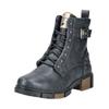 Schnürstiefelette MUSTANG SHOES "Mustang Shoes Stiefelette Lederimitat", Damen, Gr. 39, blau (navy), Lederimitat, casual, Schuhe