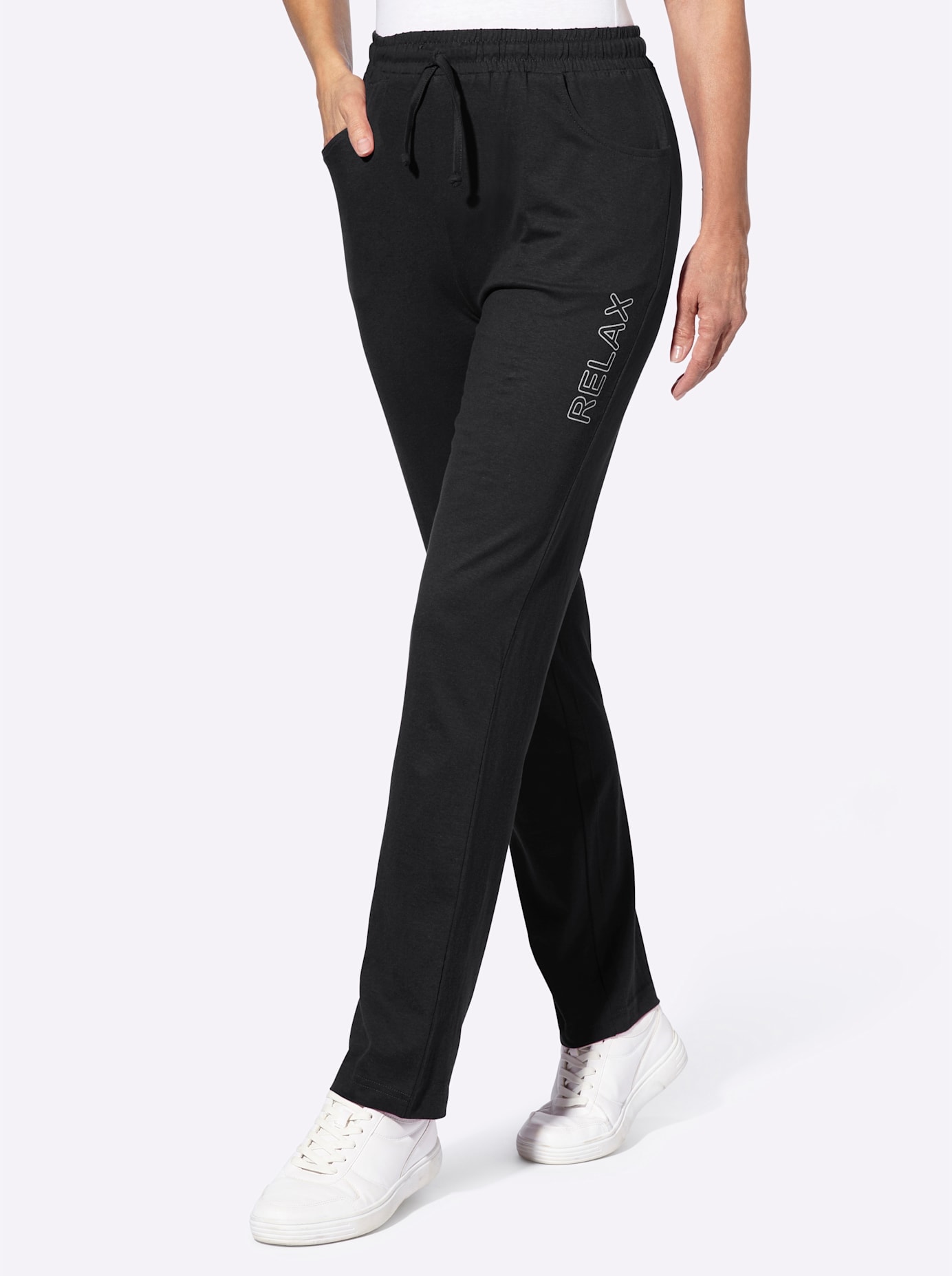 Schlupfhose, Damen, Gr. 40, Normalgrößen, schwarz, 100% Baumwolle, unifarben, Hosen Schlupfhose Image