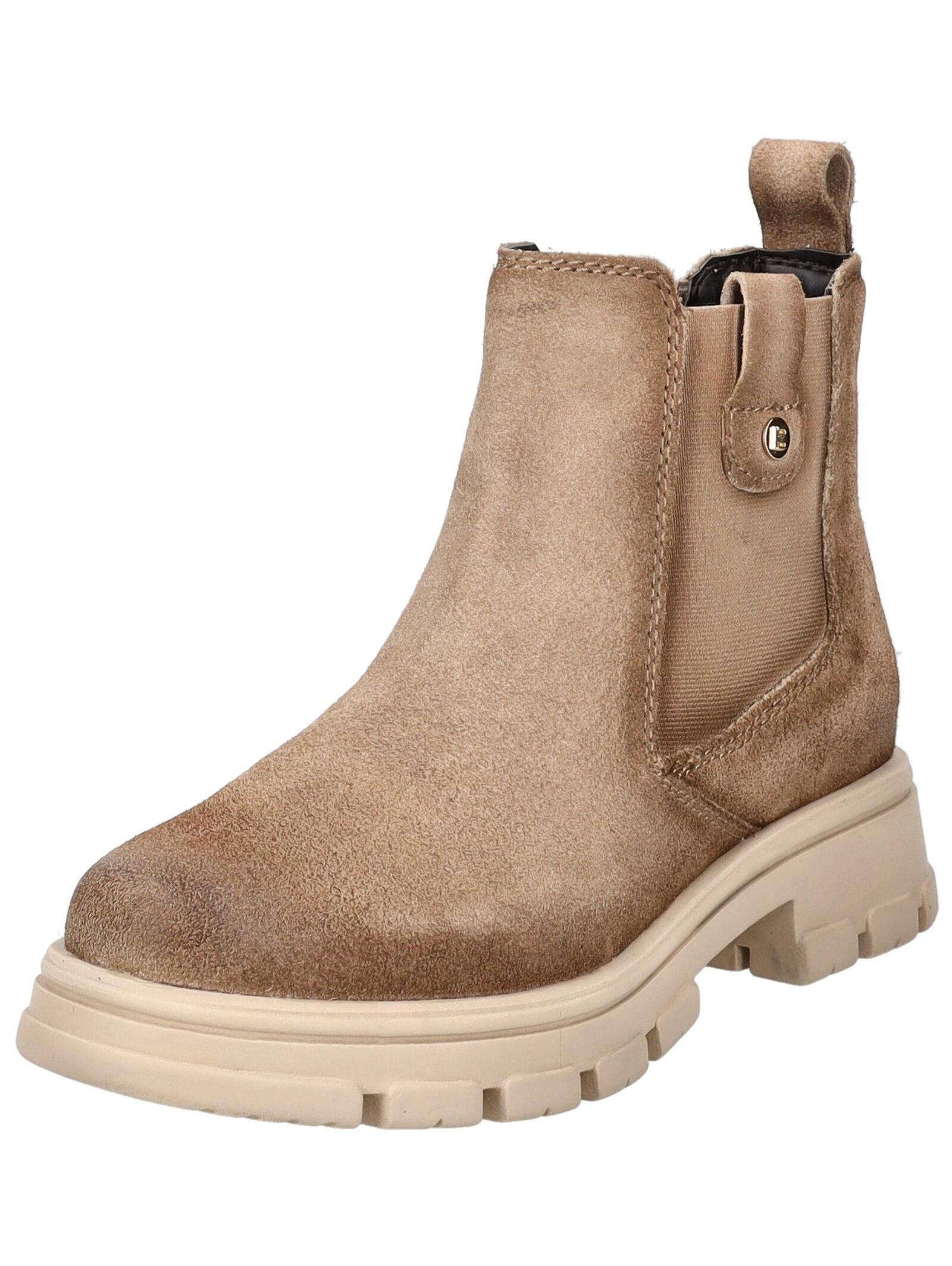 Stiefelette BAGATT "BAGATT Stiefelette Veloursleder", Damen, Gr. 39, beige (taupe), Veloursleder, Schuhe