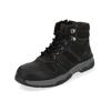 Schnürstiefelette HUSH PUPPIES "Hush Puppies Stiefelette Leder", Herren, Gr. 43, schwarz, Leder, casual, Schuhe