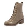 Schnürstiefelette REMONTE "Remonte Stiefelette Lederimitat", Damen, Gr. 41, braun lack, Lederimitat, casual, Schuhe