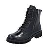 Schnürstiefelette REMONTE "Remonte Stiefelette Lederimitat", Damen, Gr. 37, schwarz (schwarz lack), Lederimitat, casual, Schuhe