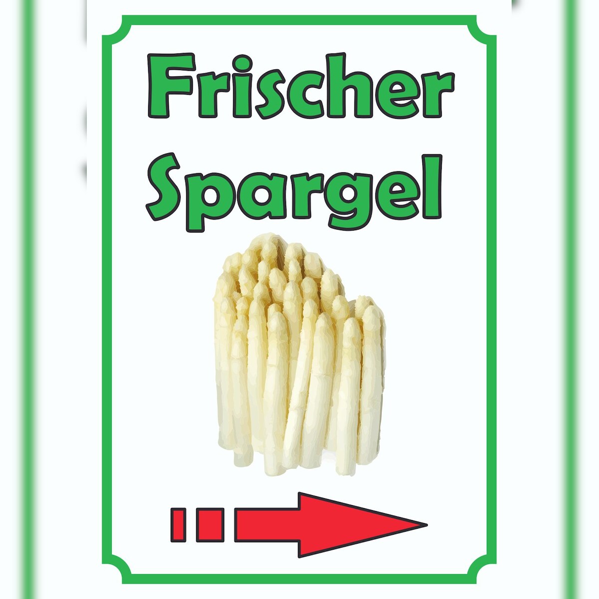 HB-Druck Verkaufsschild Schild Spargel Hochkant mit Pfeil rechts A3 (297x420mm) Image