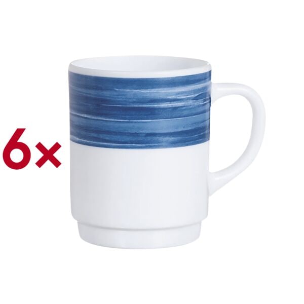 Arcoroc Becher Brush Bockbecher 25cl - 6 Stück 250 ml 6 Stück blau, 6.8x9 cm Image