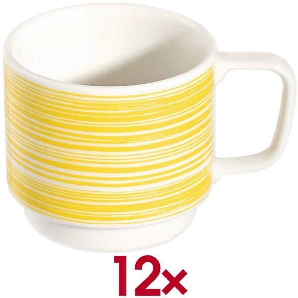 ID Fine Kaffeebecher Fresh Color Stapelbecher 250 ml 12 Stück gelb