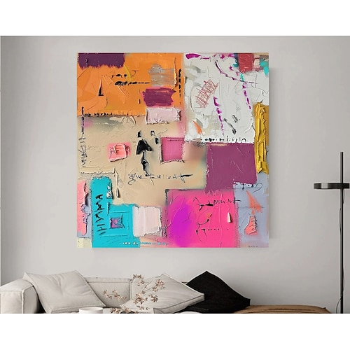 abstrakte Kunst Original Wandkunst Boho Wand Mode Malerei Dekor Regenbogen Ölgemälde Original Gemälde Neon Wandkunst Image