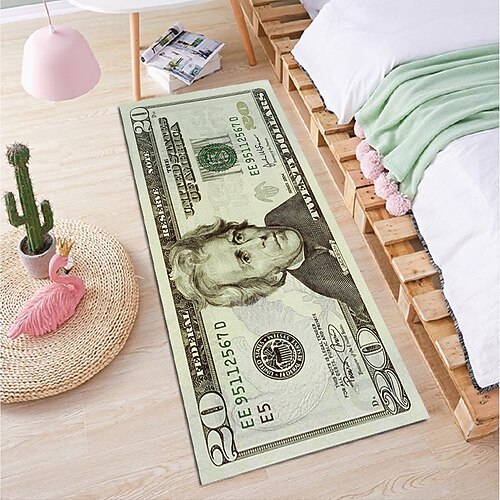Kreativer Dollar-Teppich, Bodenmatte mit Gelddesign für Küche, Schlafzimmer, Nachttisch, Eingangsbereich und Heimdekoration Image
