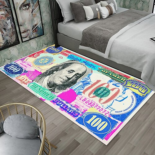 Kreativer Dollar-Teppich, Bodenmatte mit Gelddesign für Küche, Schlafzimmer, Nachttisch, Eingangsbereich und Heimdekoration Image