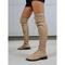 Schwarze Overknee-Schnürstiefel für Damen mit seitlichem Reißverschluss und Profilsohle – trendiges Gothic- und Winter-Casual-Schuhwerk für Partys und Streetwear