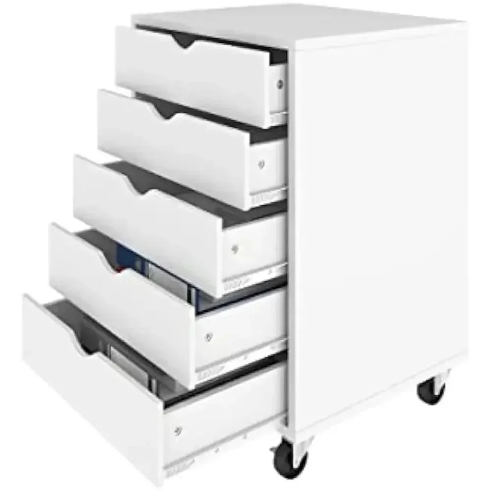 Original Rollwagen, Massivholz, Rollwagen mit 7 Schubladen, Weiß (13,4" L x 15,4" B x 25,4" H) Schreibtisch-Schubladen-Organizer