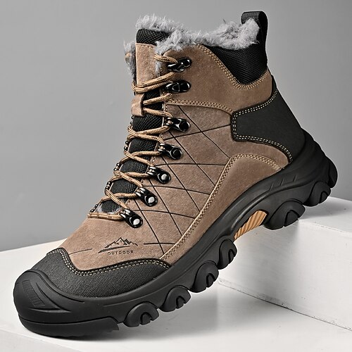 Taktische Winterstiefel für Herren mit Fellfutter – warme, wasserdichte Militär-Wanderstiefel für Outdoor-Überleben, Camping und kaltes Wetter Image