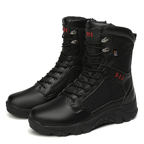 Taktische Wüstenstiefel für Herren mit seitlichem Reißverschluss – leichte Militär-Wander- und Arbeitsstiefel für Outdoor, Training und Patrouille Image