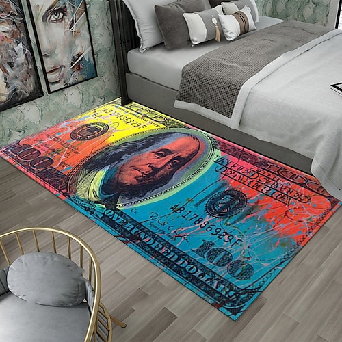 Kreativer Dollar-Teppich, Bodenmatte mit Gelddesign für Küche, Schlafzimmer, Nachttisch, Eingangsbereich und Heimdekoration Image