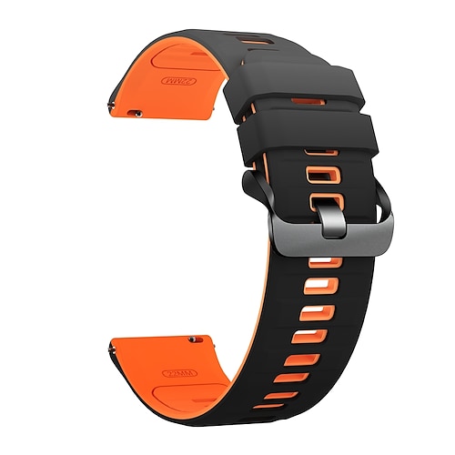 Uhrenarmband für Samsung Galaxy Watch Ultra 47mm, Watch 8 Classic 46mm, Watch 6 Classic 47mm, Watch 5 Pro 45mm, Watch 4 Classic 47mm Edelstahl Silikon Ersatz Gurt Zwei Ton Verstellbar Schnalle aus Image