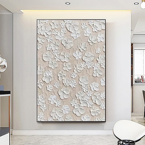 Mintura handgefertigte 3D-Blumenölgemälde auf Leinwand, Wandkunst, Dekoration, modernes abstraktes Bild für die Inneneinrichtung, gerolltes, rahmenloses, ungedehntes Gemälde Image