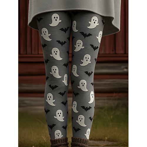 Damen Leggings Urlaub Vintage Ethnischer Stil Vollständig Hochbund Grafik Tier Katze 3D Druck schnell trocknend atmungsaktiv weich dehnbar Outdoor Zuhause lässig Schwarz Weiß Orange Khaki Herbst Slim Image