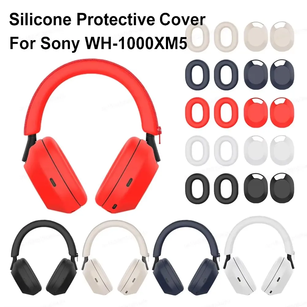 Kopfhörer Schutzhülle Headset Headbeam Sleeve für Sony WH-1000XM5 Kopfhörer Silikon Ohrenschützer Shell Kopfhörer Fällen Image