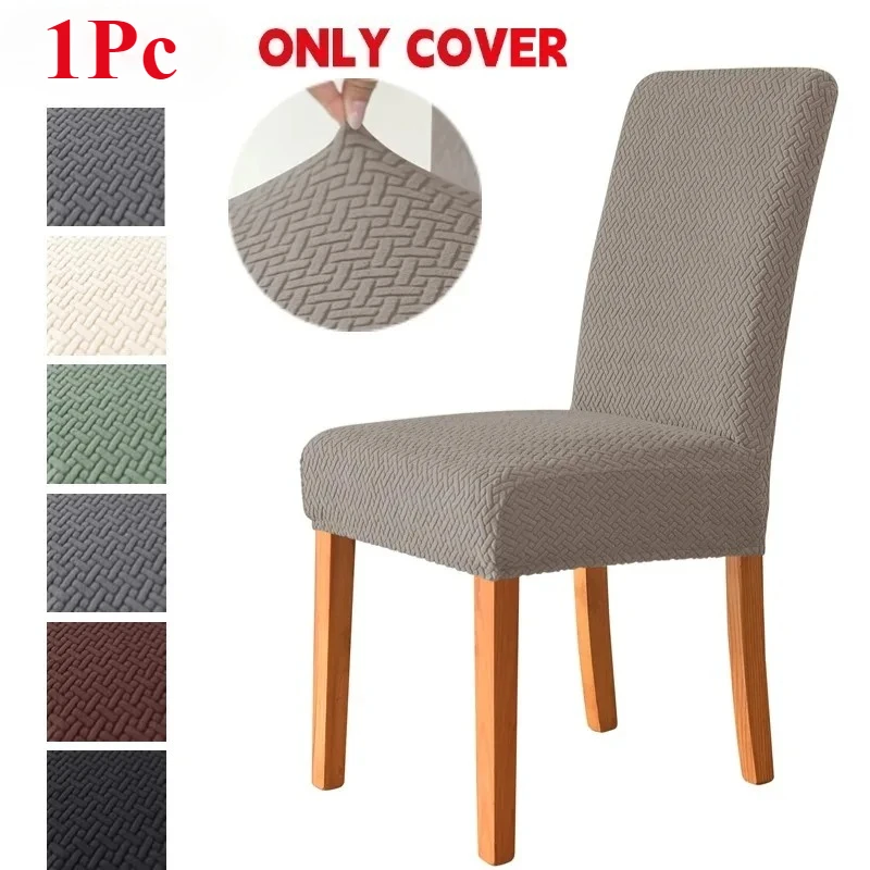 1Pc Elastische Jacquard Esszimmer Stuhl Abdeckungen Stretch Küche Stuhl Abdeckung Anti-schmutzige Stühle Sitz Schonbezüge für Hotel Hochzeit bankett