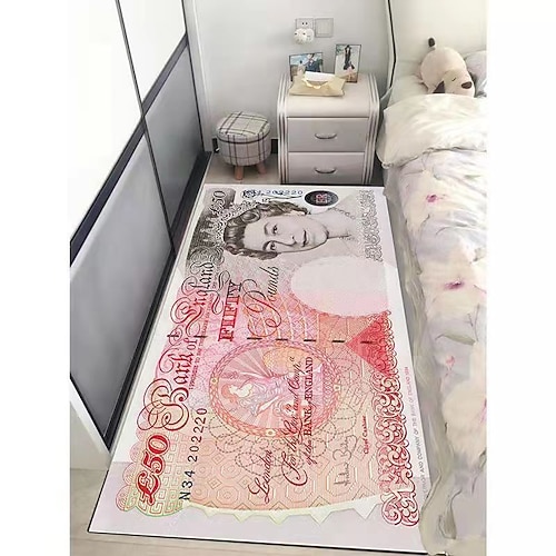 Kreativer Dollar-Teppich, Bodenmatte mit Gelddesign für Küche, Schlafzimmer, Nachttisch, Eingangsbereich und Heimdekoration Image