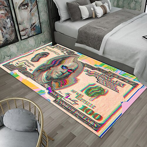 Kreativer Dollar-Teppich, Bodenmatte mit Gelddesign für Küche, Schlafzimmer, Nachttisch, Eingangsbereich und Heimdekoration Image
