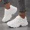 Scarpe sportive basse da donna scarpe sportive da passeggio bianche traspiranti con lacci scarpe sportive spesse da corsa abbinate casual
