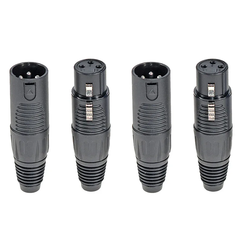 4PCS XLR 3-Pin Stecker/Buchse Mikrofon Audio Kabel Stecker - Pro Grade, Kanone-Stil Termination, High-Fidelity MIC Kabel Stecker Image