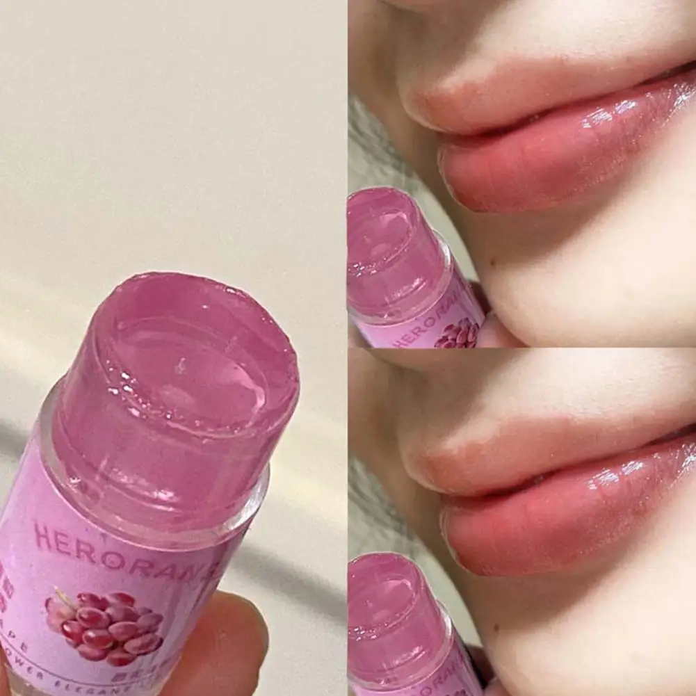 Getönter Lippenbalsam, feuchtigkeitsspendend, natürliche, pflanzliche, feuchtigkeitsspendende Pflege für trockene, rissige Lippen, fruchtiger Gelee-Glanz, tägliche beruhigende Reparatur Image