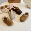 Trend Einfache Winter kinder Schuhe Mode Vielseitige Mädchen Kinder Casual Schuhe Einfarbig Jungen Slip-on Baumwolle Schuhe Seite zipper