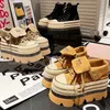 Herbst Winter High Heels Schuhe Weibliche Hip Hop Plattform Chunky Turnschuhe Dicken Boden Schuhe Kurze Stiefeletten Lässige Mode Schuh