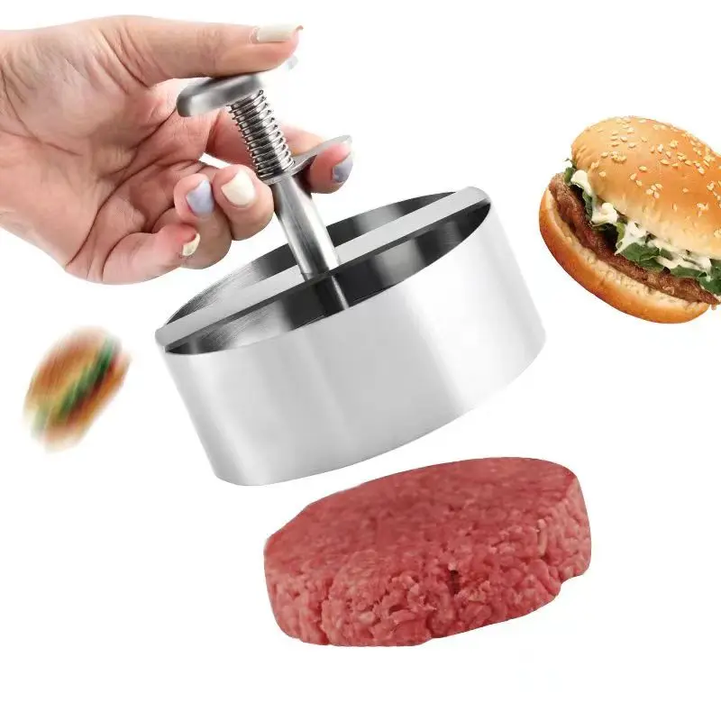 304 Edelstahl Hamburger Fleisch presse Burger Paste tchen Maker Form manuellen Kuchen Rindfleisch Schweine fleisch Reis presse Herstellung Formen Grill Fleisch Werkzeug Image