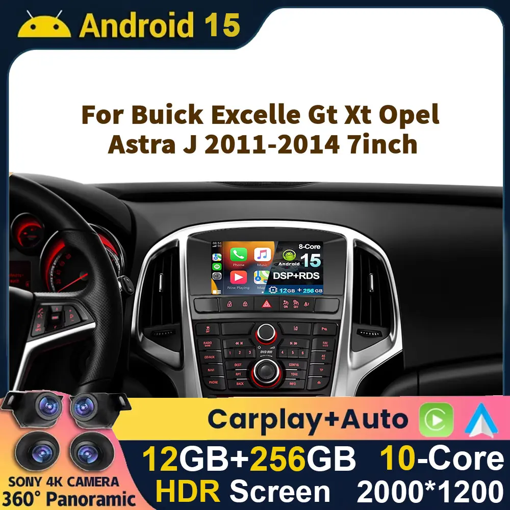 Auto Radio Stereo Android 15 Carplay Für Buick Excelle GT XT Opel Astra J 2011-2014 GPS Navigation Android auto Keine 2din DVD Video Image
