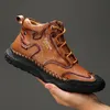 Hohe Qualität Aus Echtem Leder Männer Stiefel Handgemachte Atmungsaktive Männer Casual Schuhe Bequeme Turnschuhe Luxus Marke Boot Schuhe