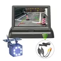 SMALUCK Wireless 4.3 pollici Kit di sicurezza per telecamera di retromarcia per auto Monitor per auto Display LCD LED Visione notturna a colori Telecamera per retromarcia per auto