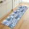 Modern Blue Ceramic Tile Kitchen Floor Mat Decor Kitchen Corridor Balcony Rug Laundry Room Mat Bathroom Anti-slip Doormat Decor