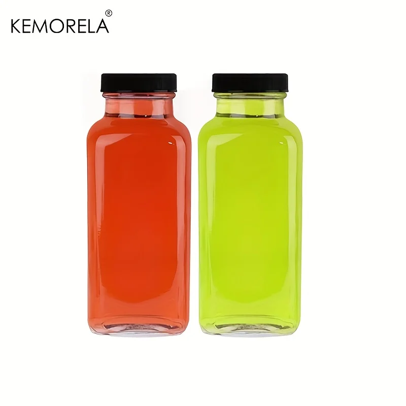 2/4PCS 350ML Vintage Glasflaschen-Set auslaufsicher zum Entsaften von heißen Soßen, Kombucha, Ingwer, Milch, Whisky – Wasserflasche mit Schraubverschluss Image