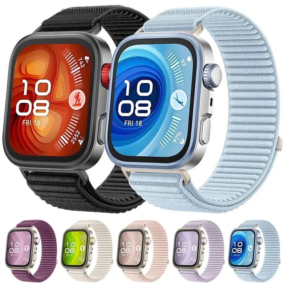 Sport-Nylon-Geflochtenes Schlaufenarmband für Huawei Watch Fit 4, 4 Pro, offizielles atmungsaktives Armband, Huawei Watch Fit 3, Correa-Zubehör Image