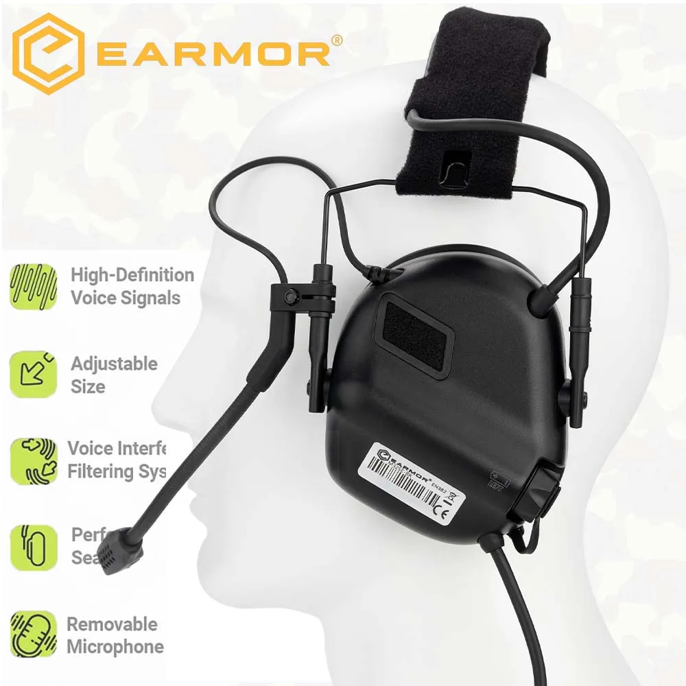 EARMOR M32 SE Taktische Schießen Ohrenschützer Kommunikation Headset für Jagd Noise Cancelling Sicherheit Schutz Kopfhörer Image