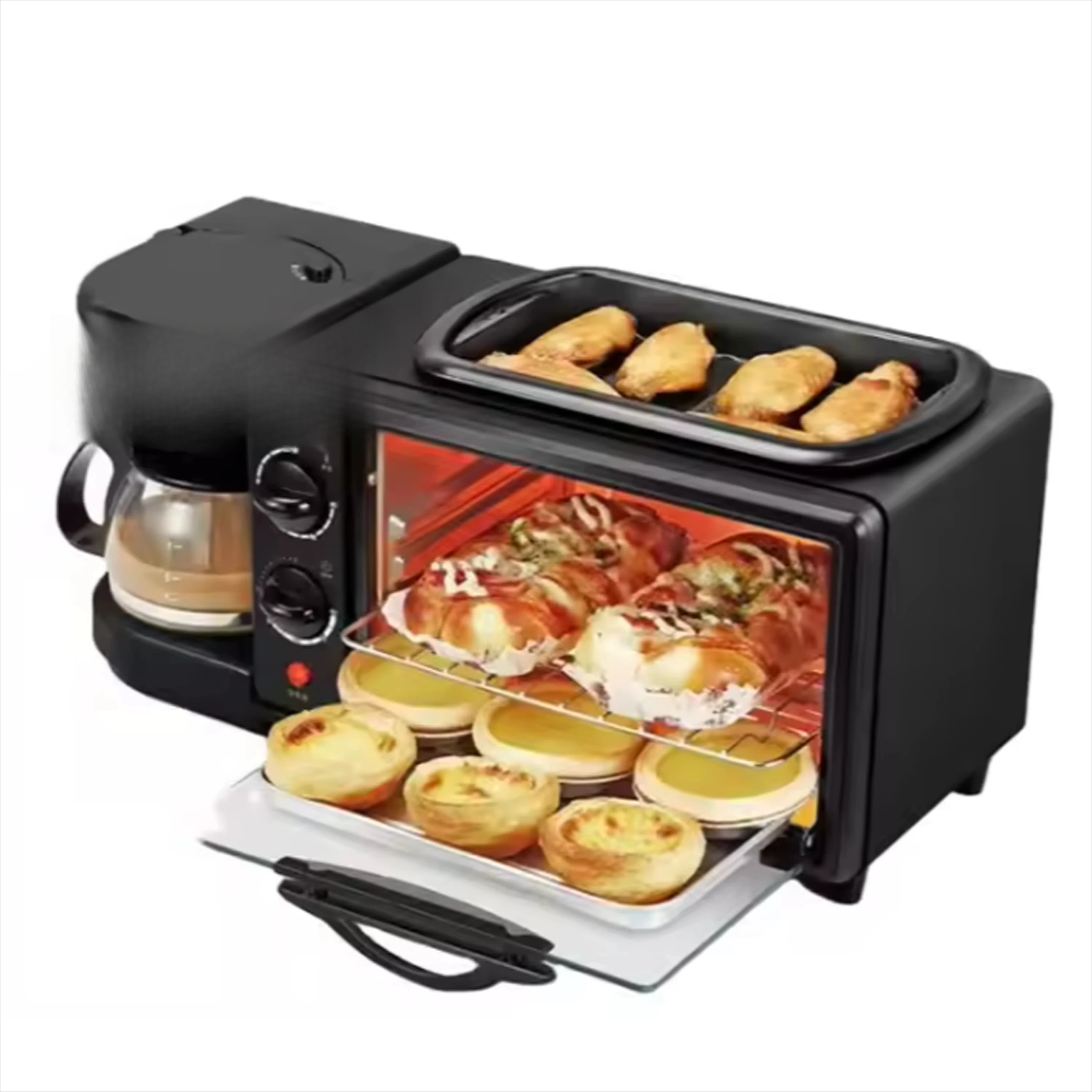 Stock 9L elektrischer Multifunktions-3-in-1-Frühstücksmaschine mit großer Kapazität, Kaffeemaschine, eingebauter, abgedeckter Pizzaofen Image