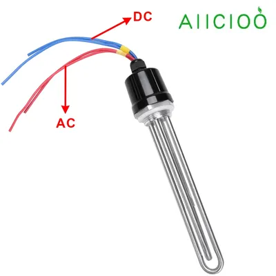 AIICIOO AC&DC Solar Water Heater with Probe Tube 48V&220V Thermostat for Electric Water Heater Immersion Heating Element SUS304
