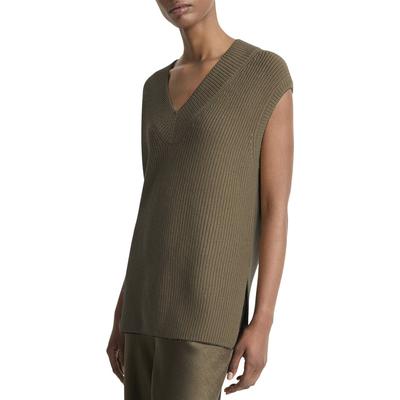 Vince Ribbed V-Neck Wool & Cashmere-Blend Vest