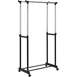 Costway Kleidungshalter mit Rädern Höhenverstellbare Kleidung Schiene Kleiderschrank Image