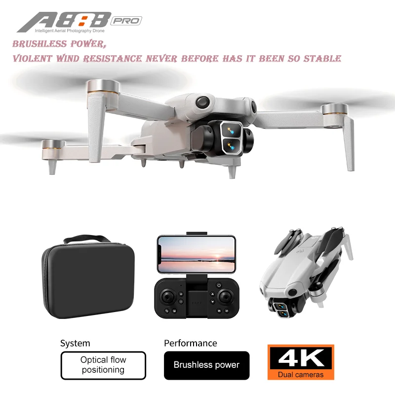2025 New A888 Aerial Photography Drone Brushless Motor | 360° Adjustable Camera | Optical Flow Stabilization