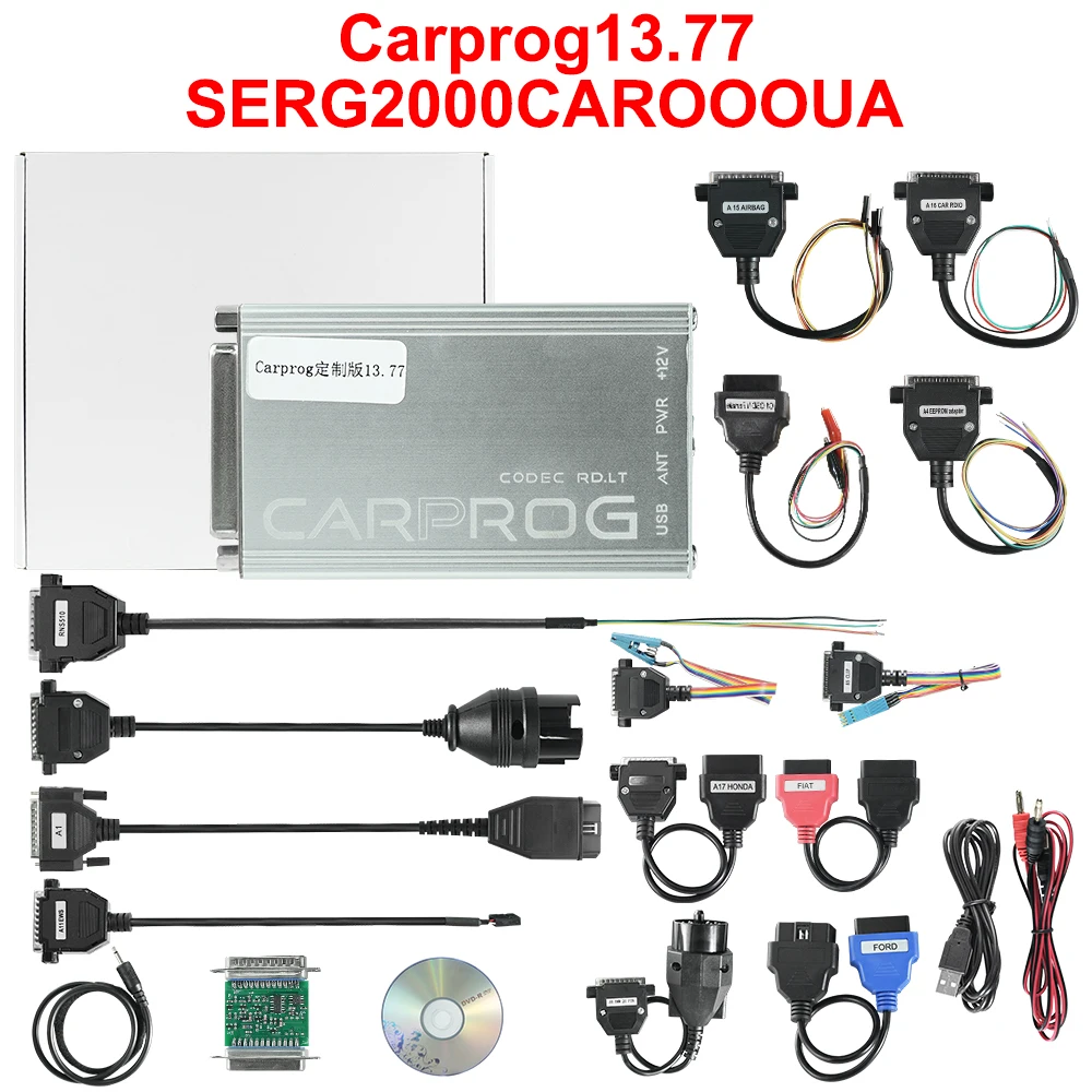 Online Carprog V13.77 Full SERG2000CAR000UA Keygen Car Prog 8.21/V10.93 For Radio/IMMO OBD2 ECU Repair Tool