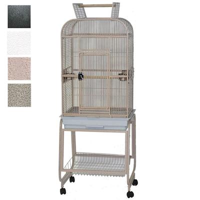 A&E Cage Company Play Top Bird Cage with Plastic Base, 22" L X 17" W X 66" H, Platinum